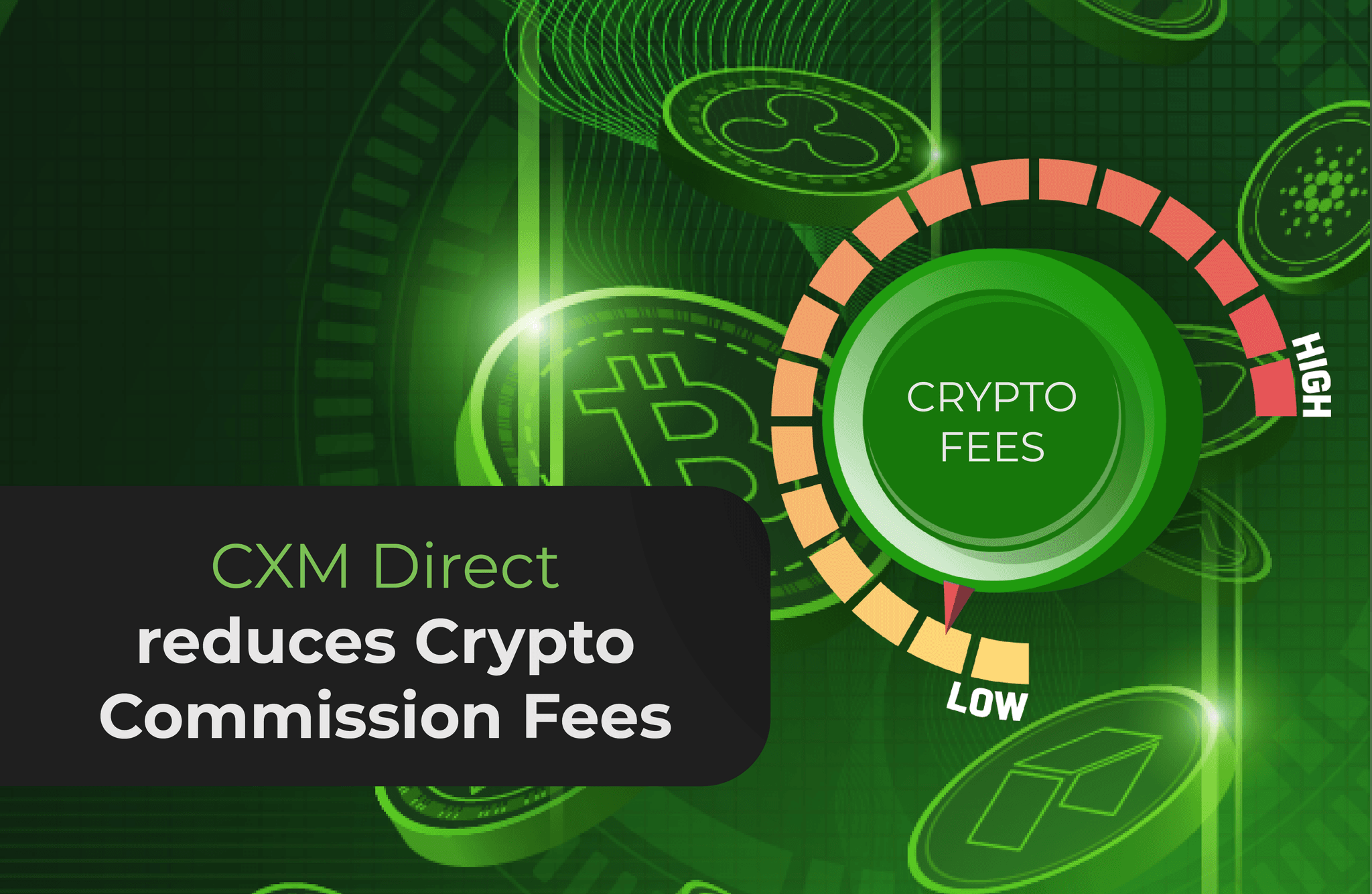 A CXM Direct reduz as taxas de criptomoedas.